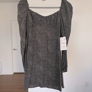 NWT Zara Puffed Sleeve Mini Dress- Size SMALL